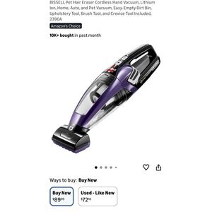 Brand NEW BISSELL Pet Hair Eraser Lithium Ion | 2390A  NOT An Open Box, It's NEW